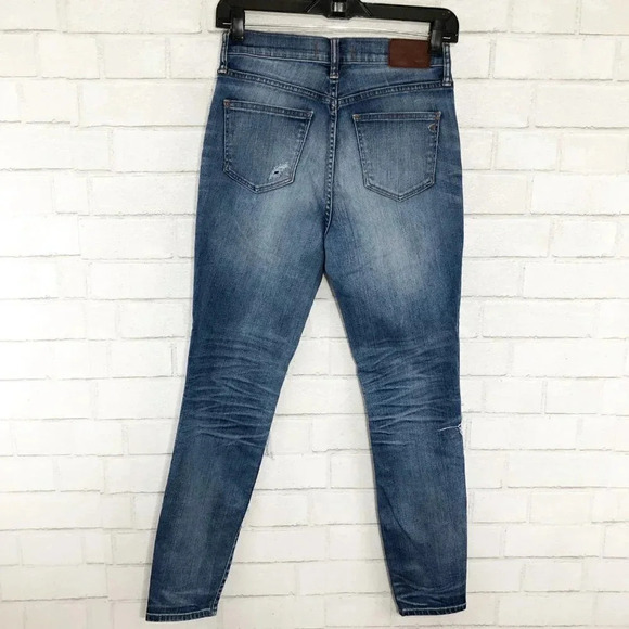 Madewell High Riser Distressed Skinny Jeans Women's Waist Size 27 - Picture 4 of 7